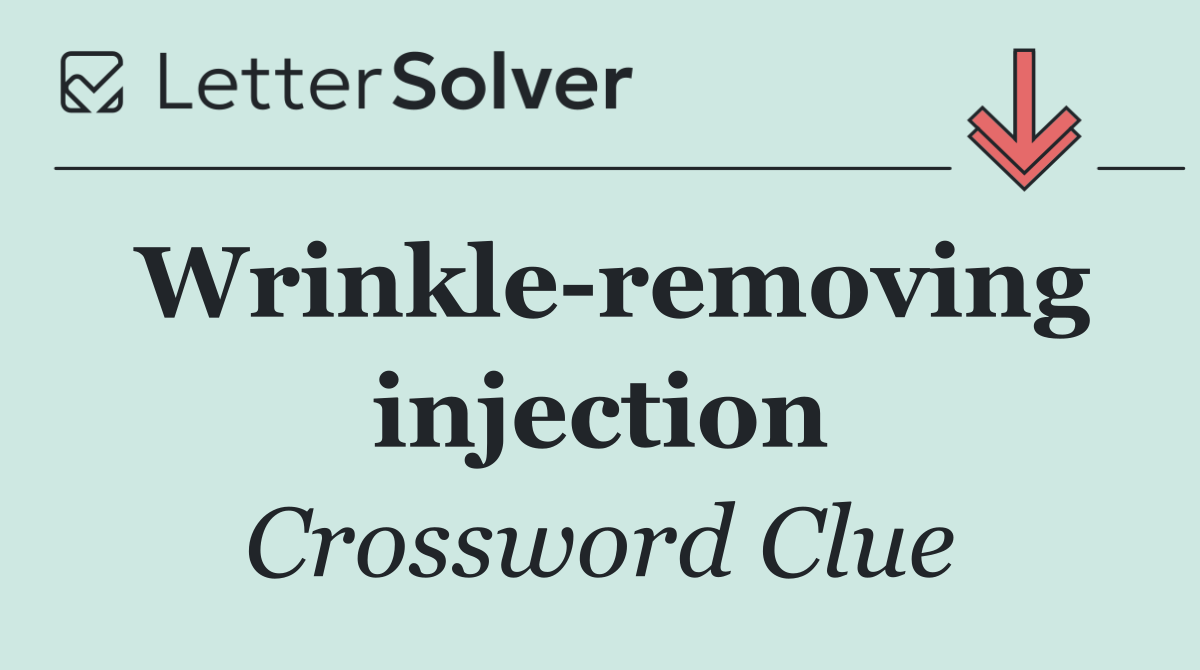 Wrinkle removing injection