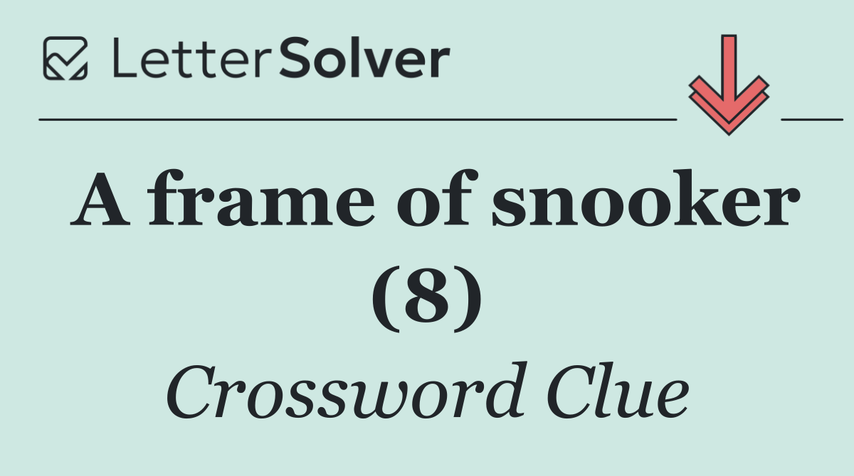 A frame of snooker (8)