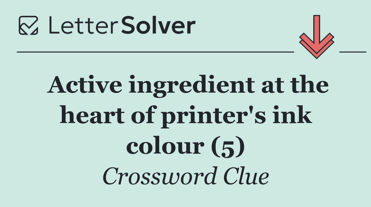Active ingredient at the heart of printer's ink colour (5)