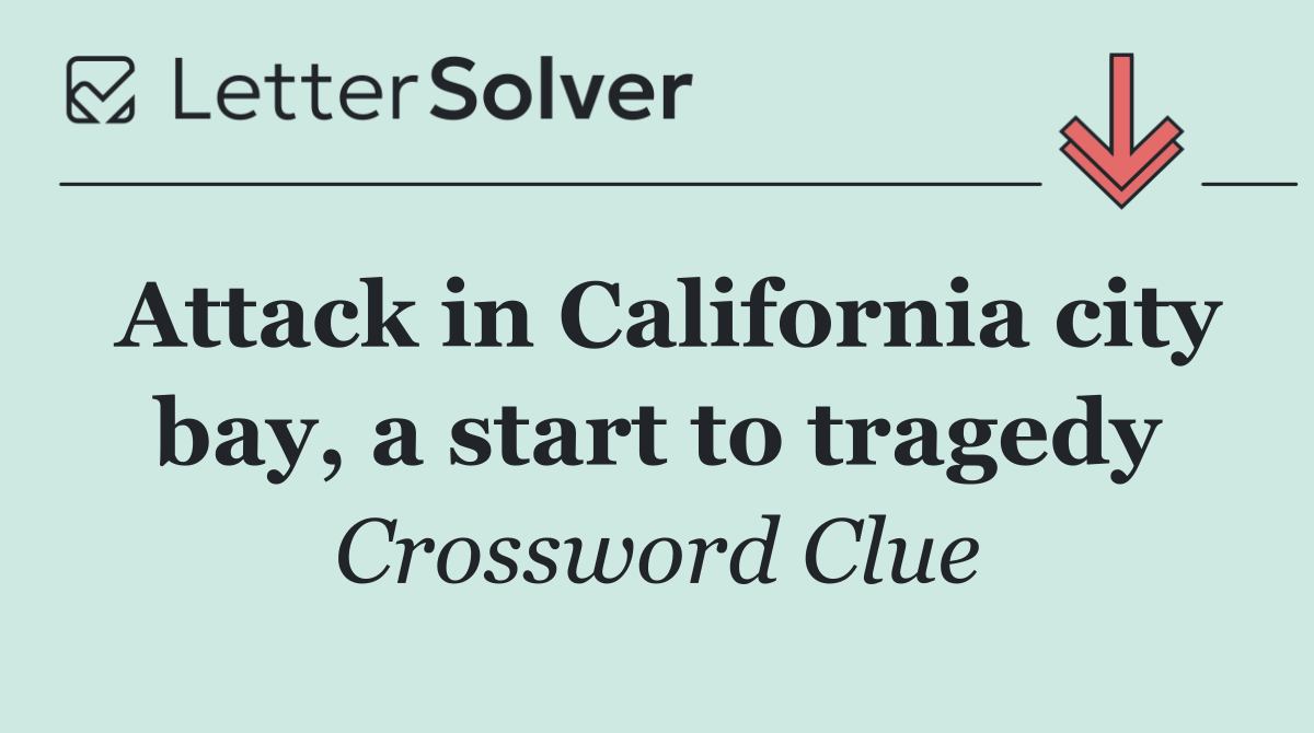 Attack in California city bay, a start to tragedy
