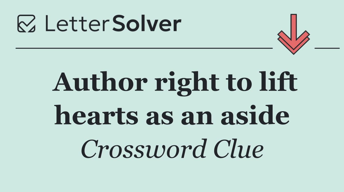 Author right to lift hearts as an aside