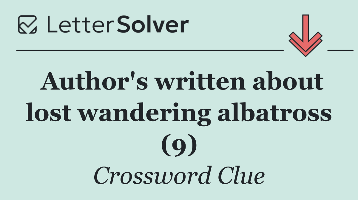 Author's written about lost wandering albatross (9)