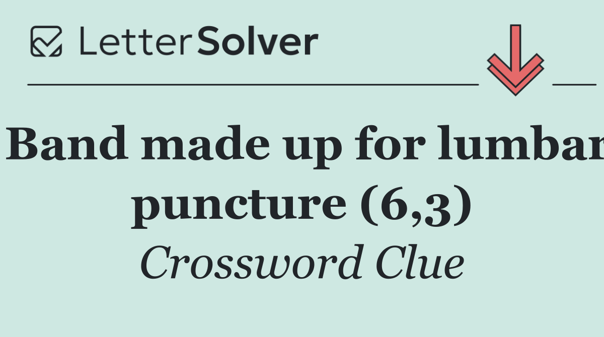 Band made up for lumbar puncture (6,3)