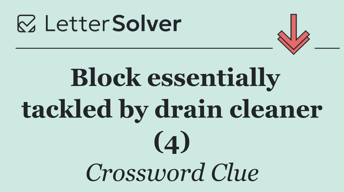 Block essentially tackled by drain cleaner (4)