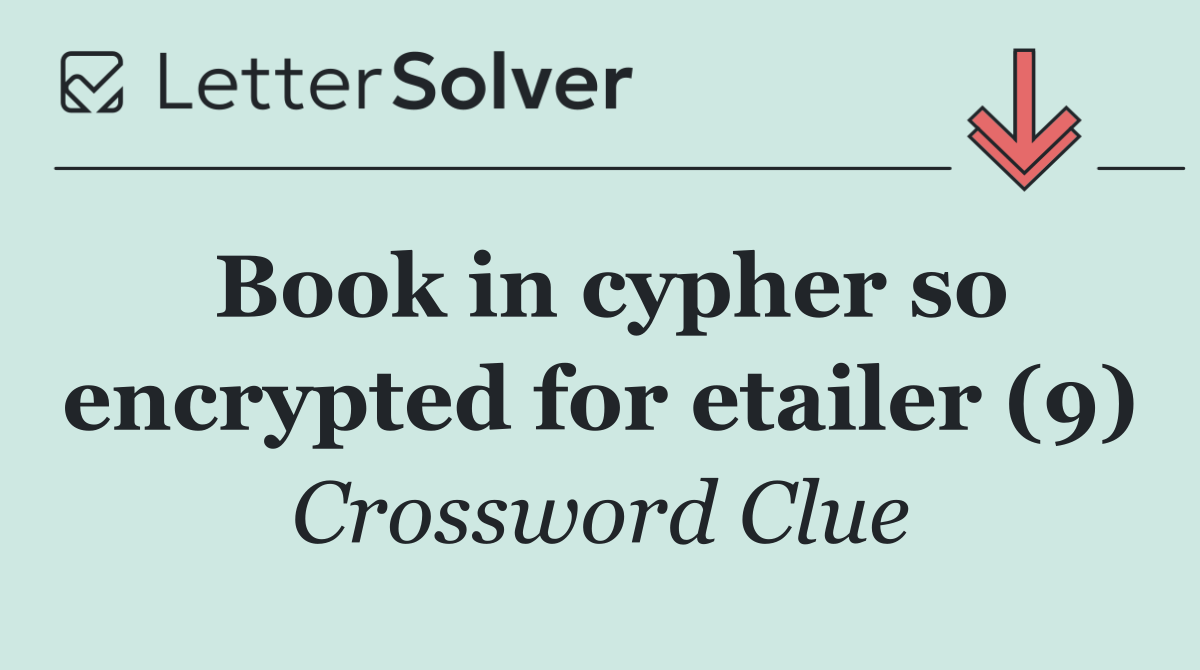 Book in cypher so encrypted for etailer (9)