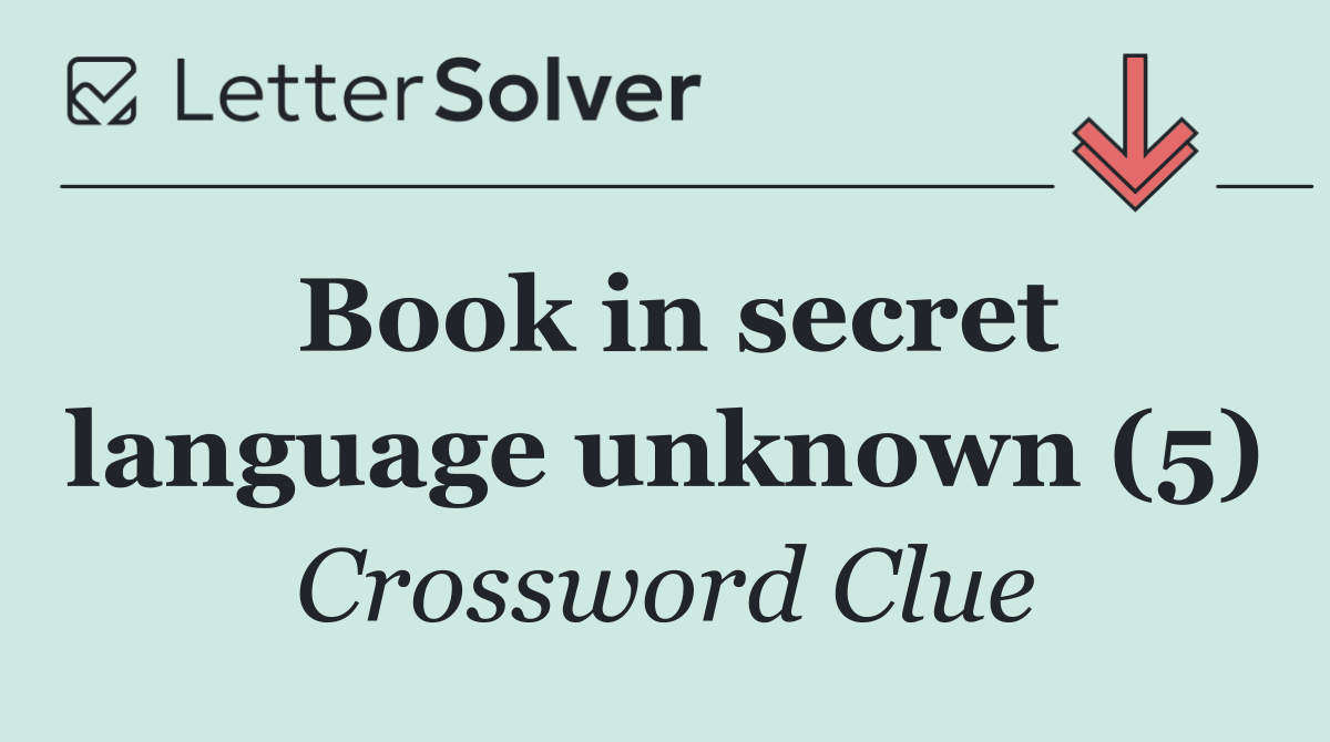 Book in secret language unknown (5)