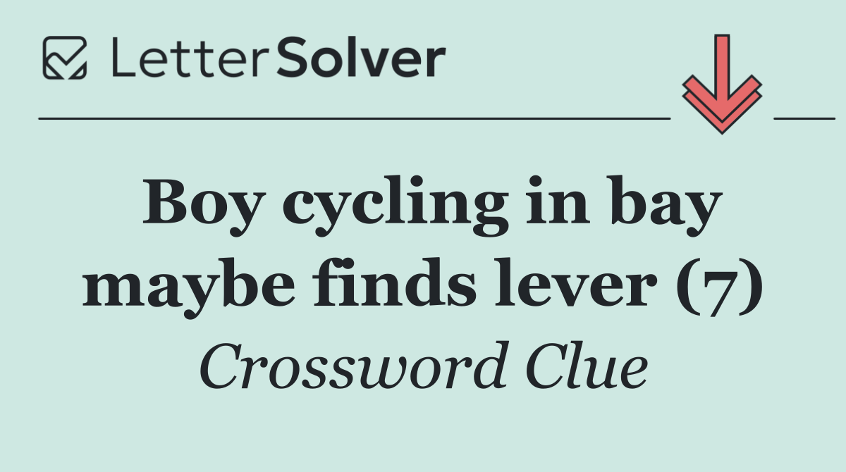 Boy cycling in bay maybe finds lever (7)