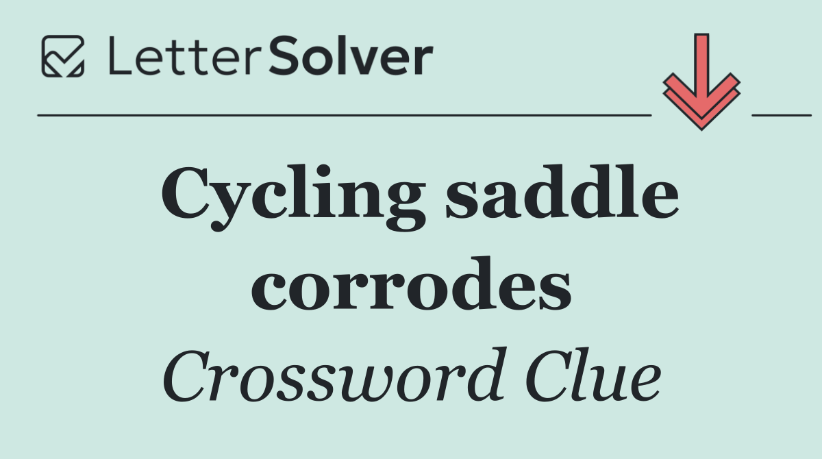 Cycling saddle corrodes