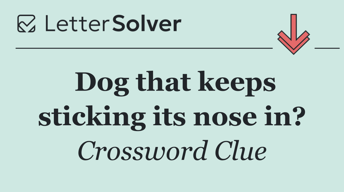 Dog that keeps sticking its nose in?