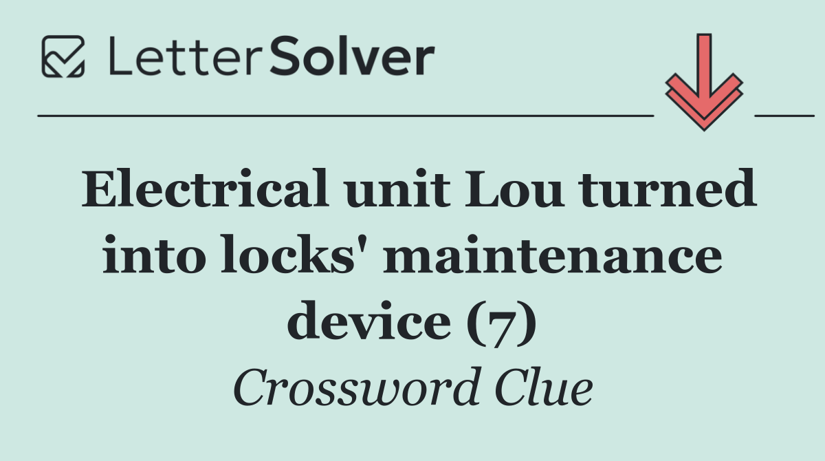 Electrical unit Lou turned into locks' maintenance device (7)