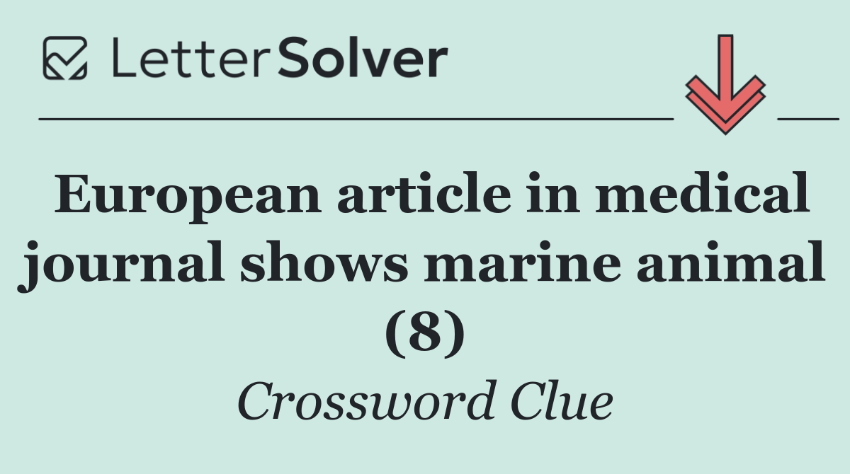 European article in medical journal shows marine animal (8)