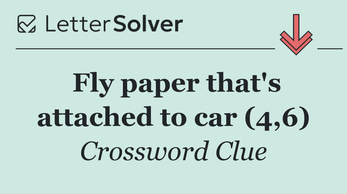 Fly paper that's attached to car (4,6)