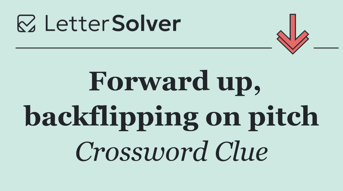 Forward up, backflipping on pitch