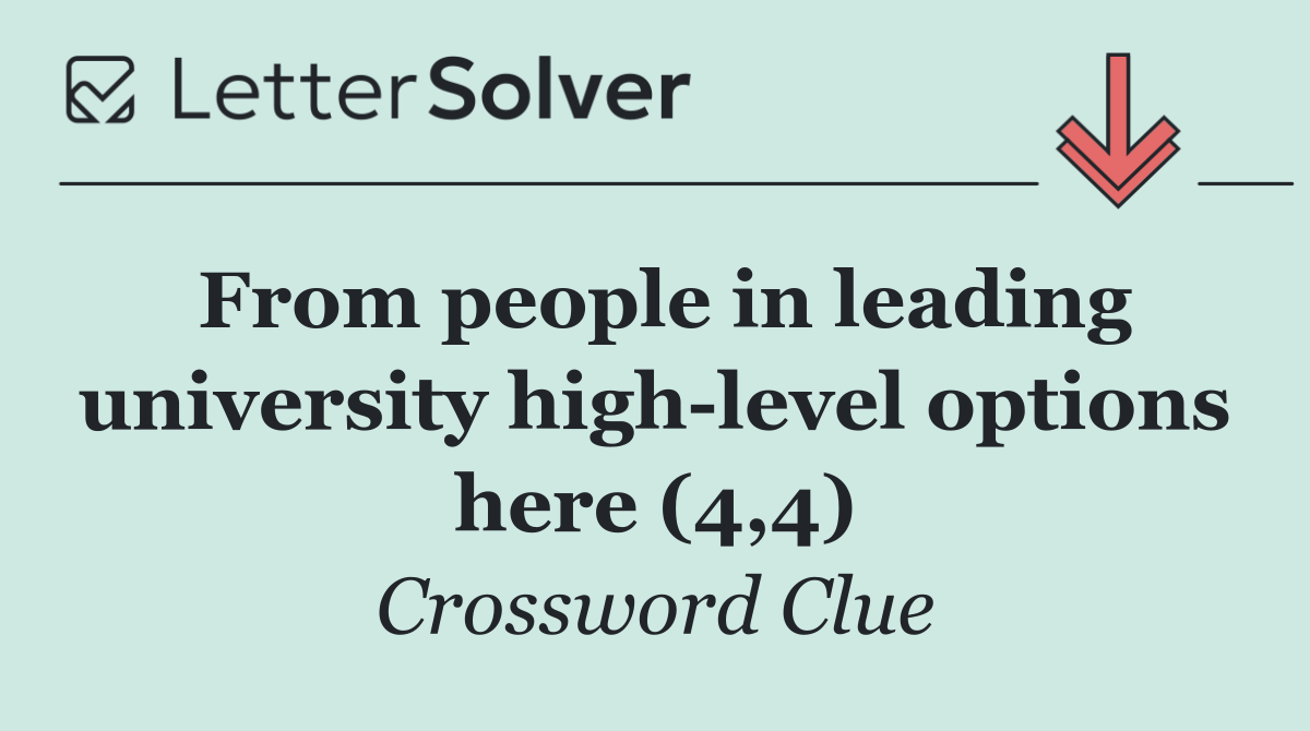From people in leading university high level options here (4,4)
