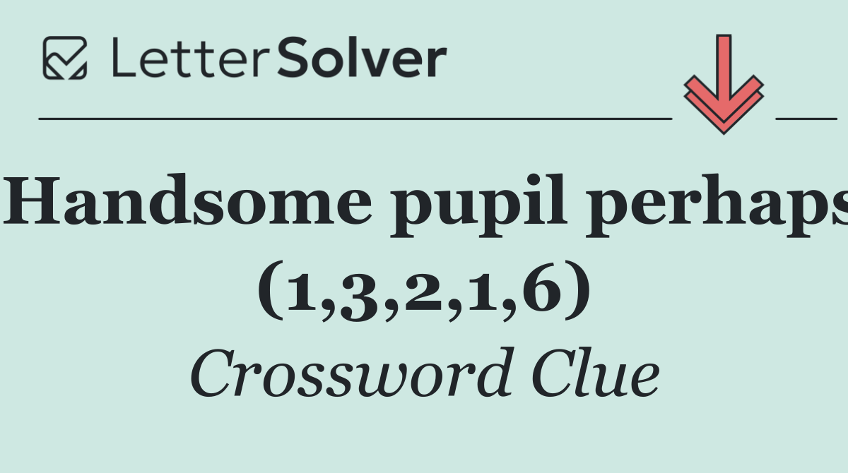 Handsome pupil perhaps (1,3,2,1,6)