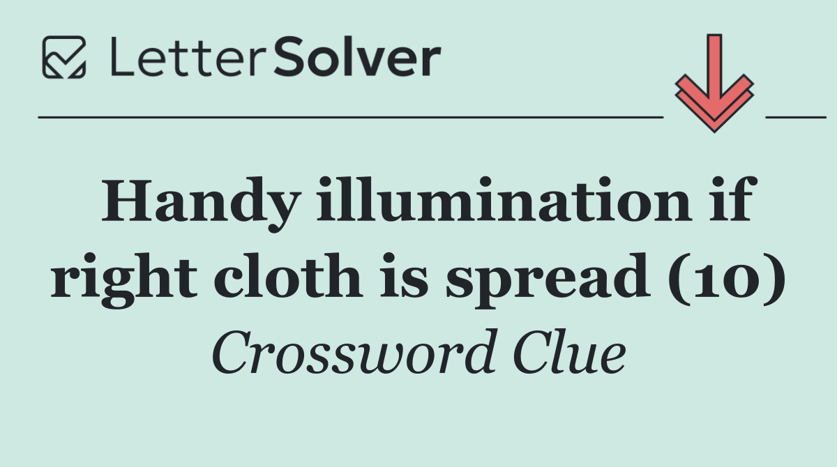 Handy illumination if right cloth is spread (10)