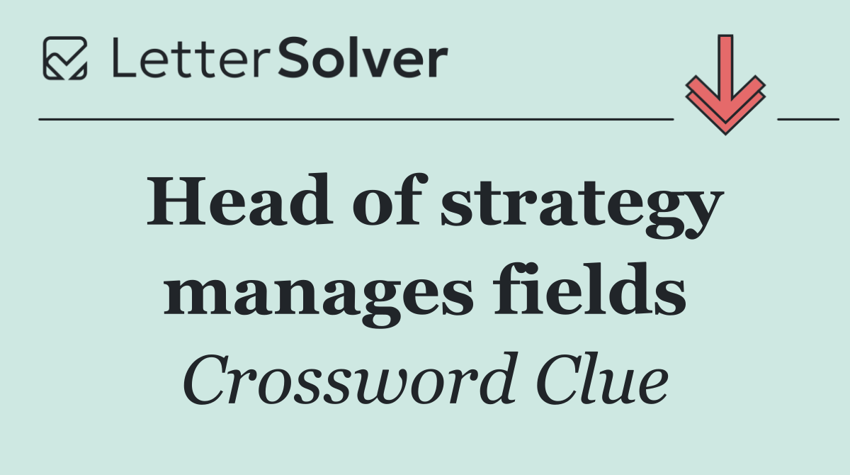 Head of strategy manages fields