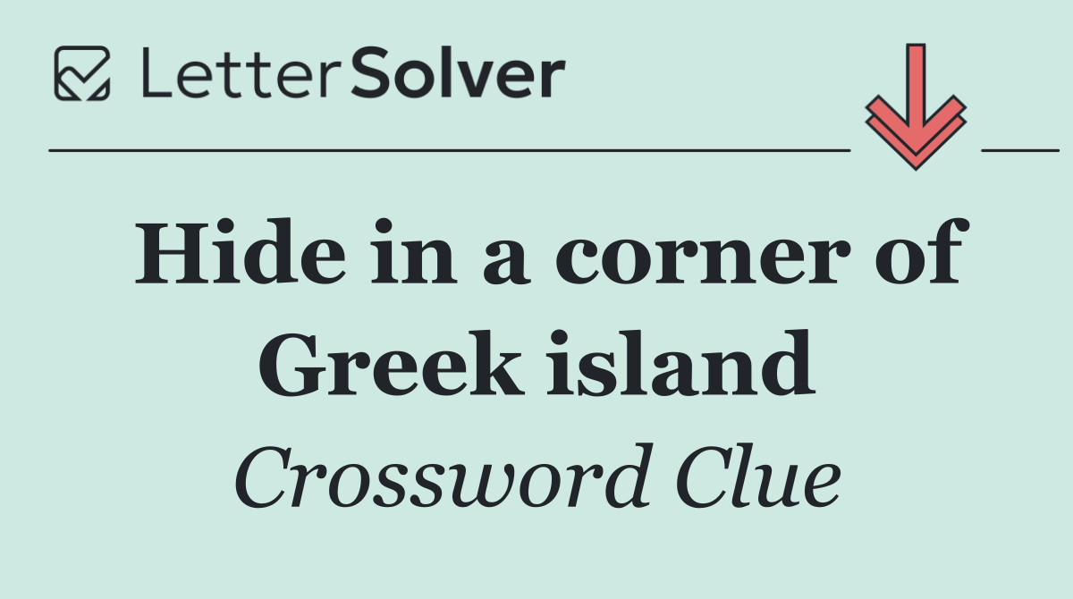 Hide in a corner of Greek island