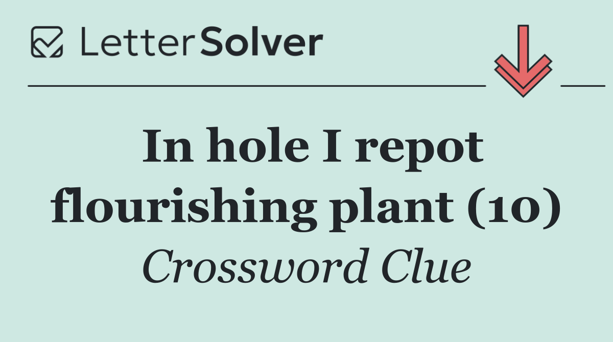 In hole I repot flourishing plant (10)