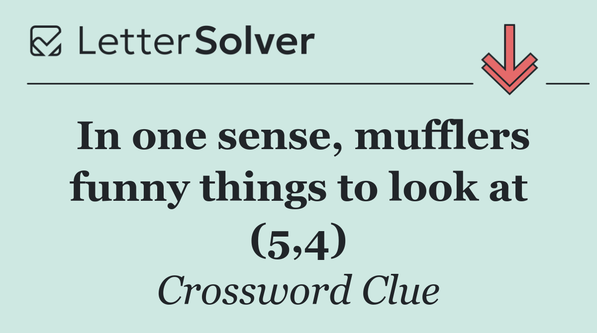 In one sense, mufflers funny things to look at (5,4)