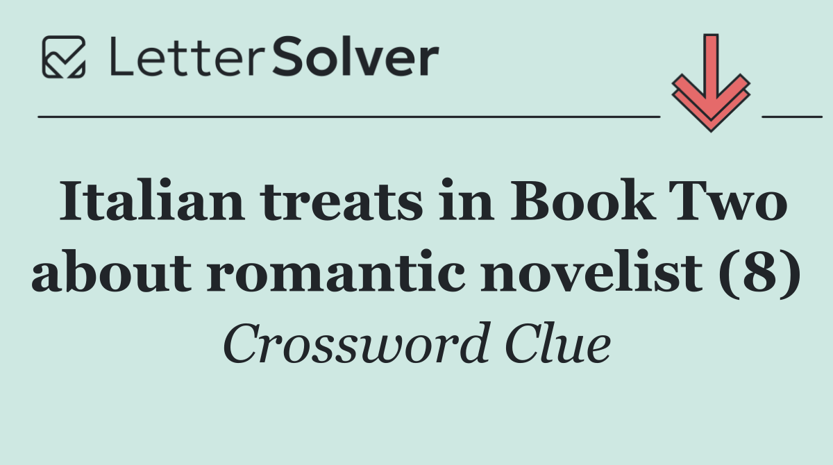 Italian treats in Book Two about romantic novelist (8)