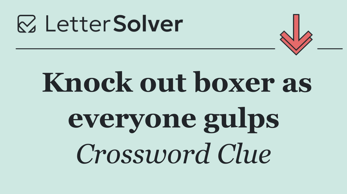 Knock out boxer as everyone gulps