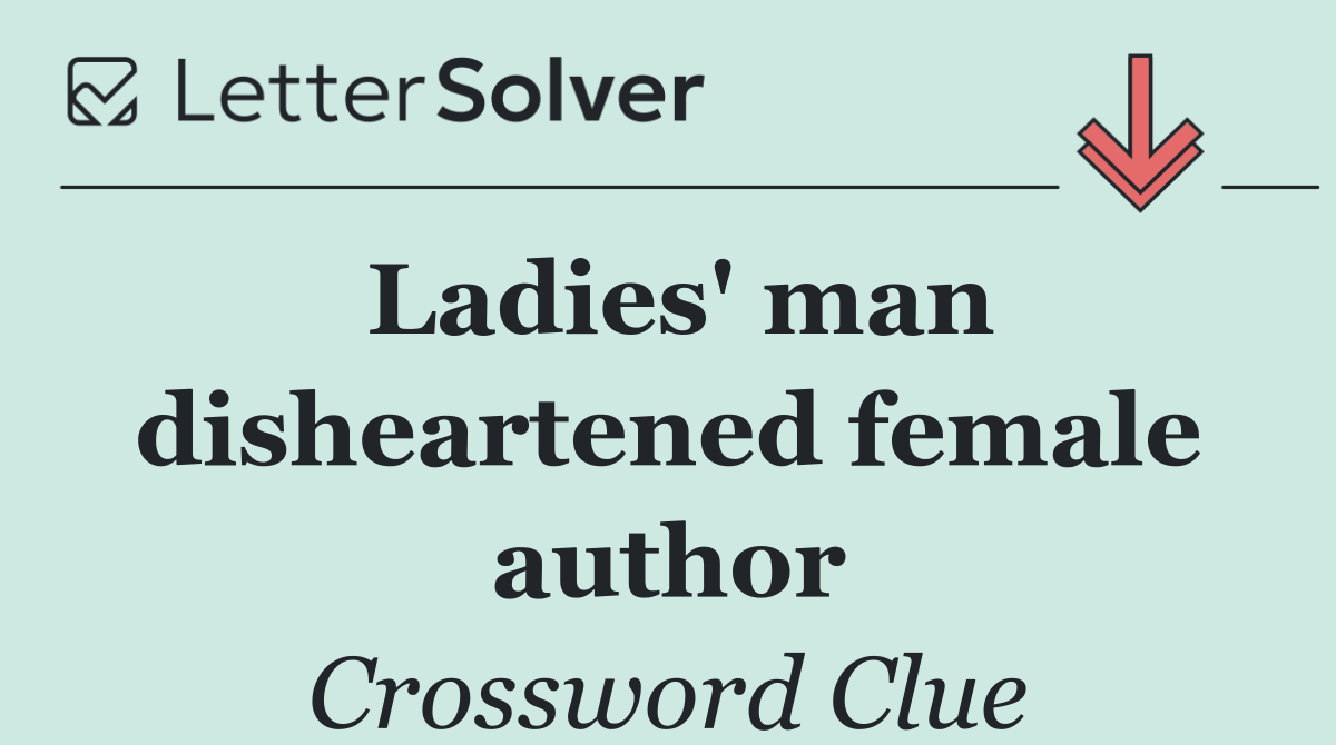 Ladies' man disheartened female author