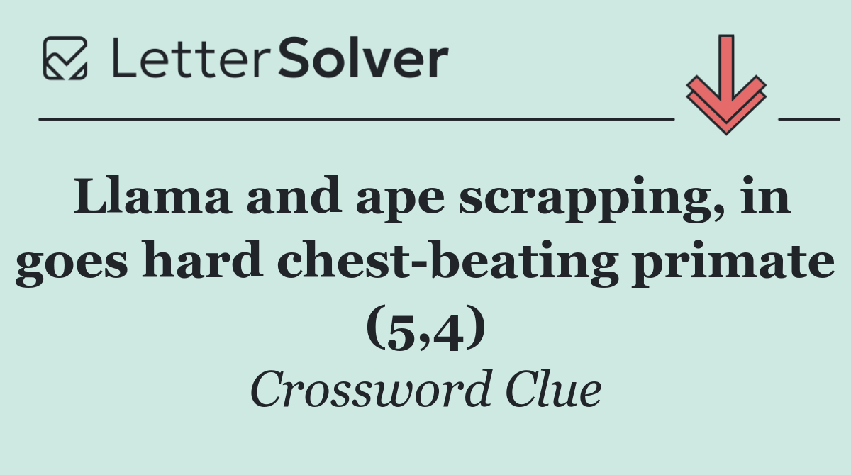 Llama and ape scrapping, in goes hard chest beating primate (5,4)