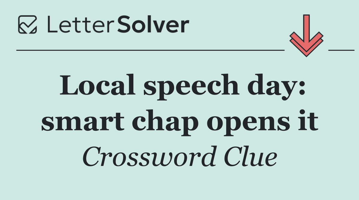 Local speech day: smart chap opens it