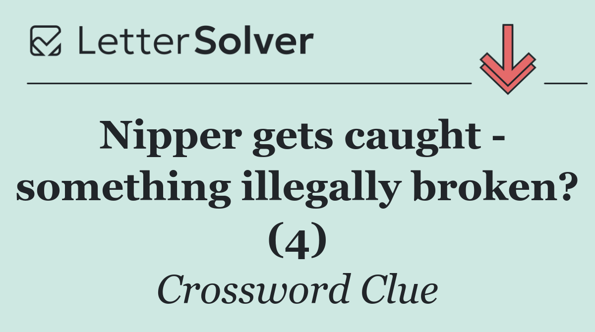 Nipper gets caught   something illegally broken? (4)