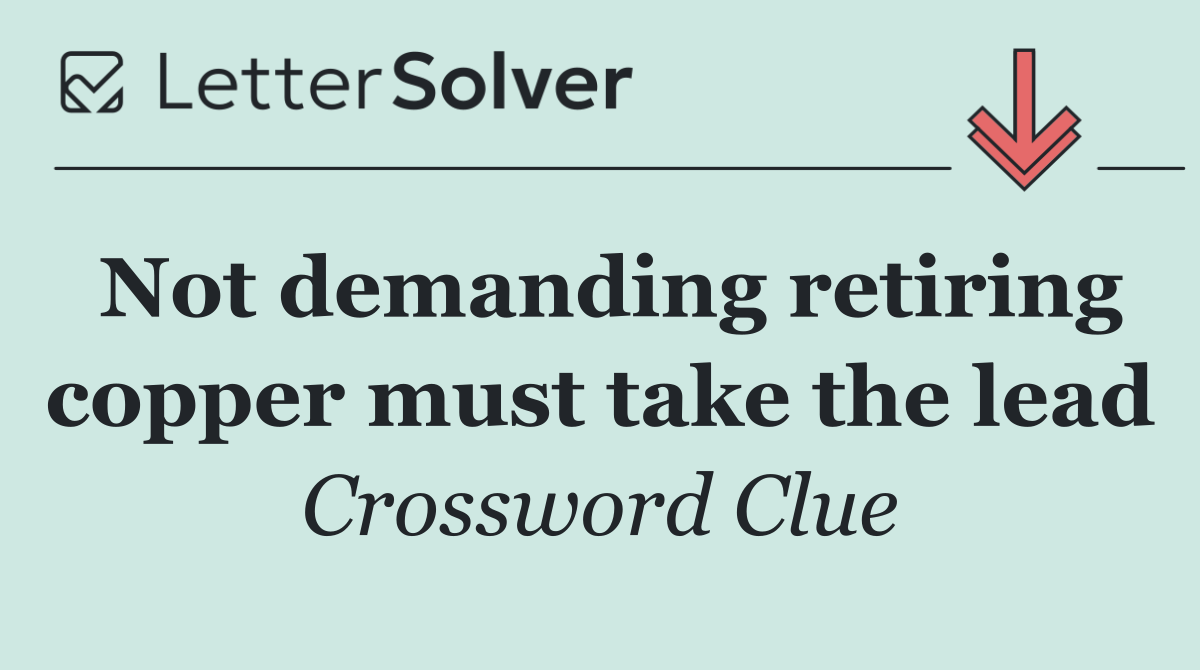 Not demanding retiring copper must take the lead