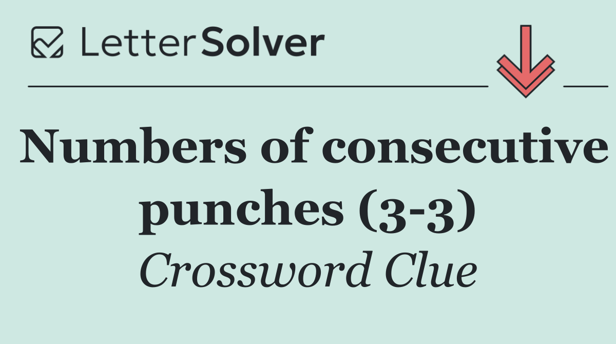 Numbers of consecutive punches (3 3)