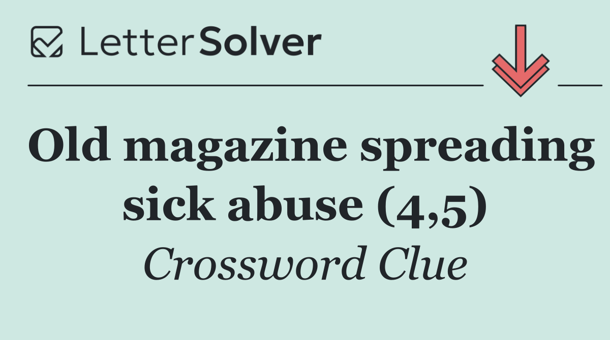 Old magazine spreading sick abuse (4,5)