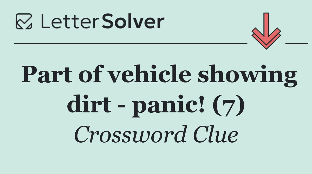 Part of vehicle showing dirt   panic! (7)