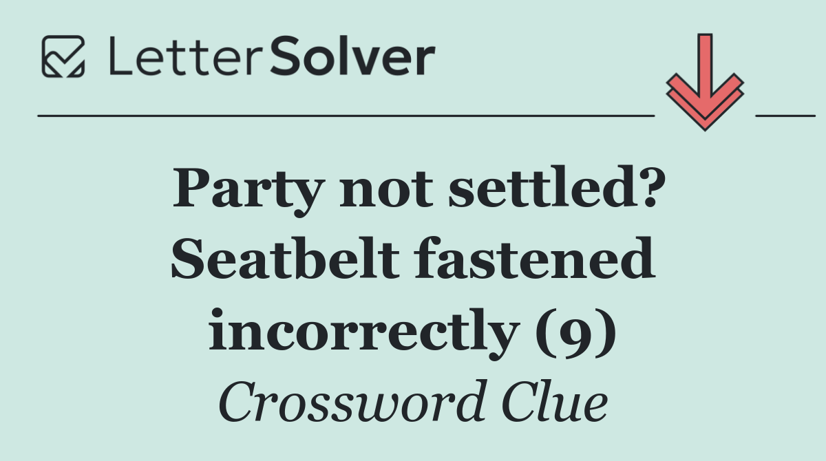 Party not settled? Seatbelt fastened incorrectly (9)