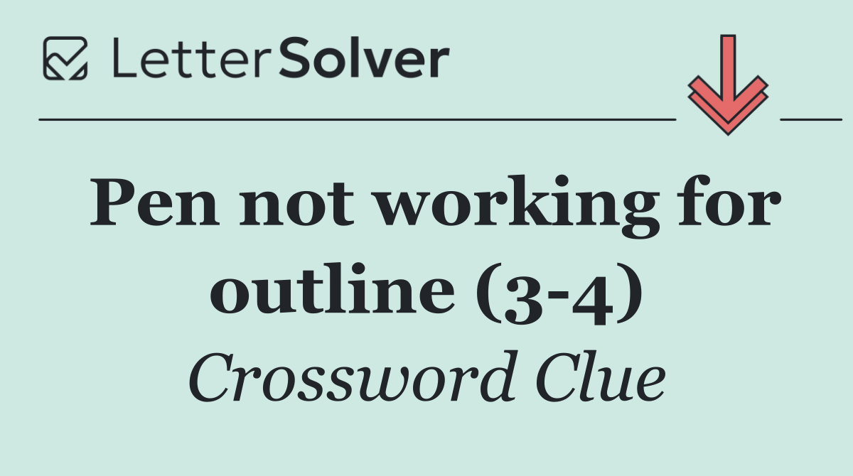 Pen not working for outline (3 4)