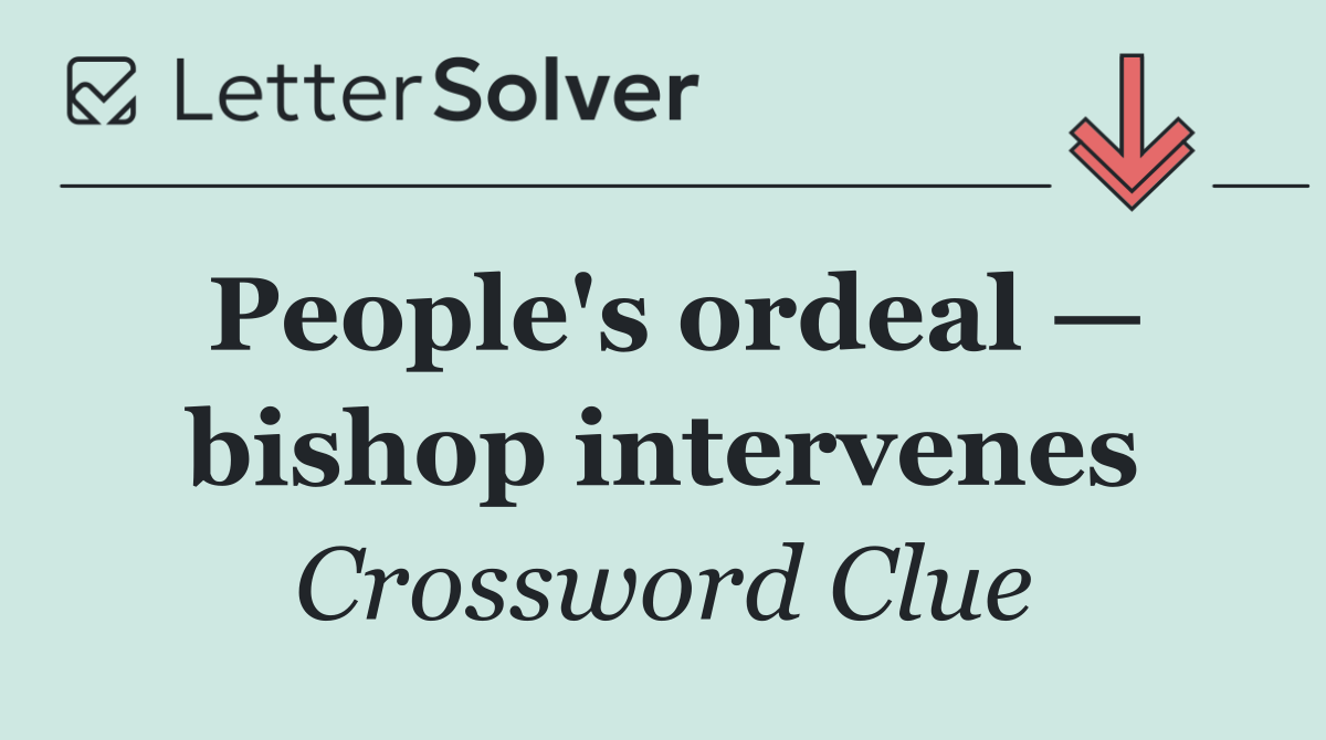 People's ordeal — bishop intervenes