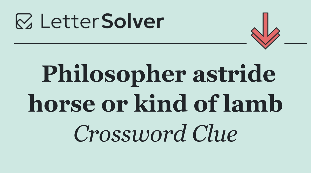 Philosopher astride horse or kind of lamb