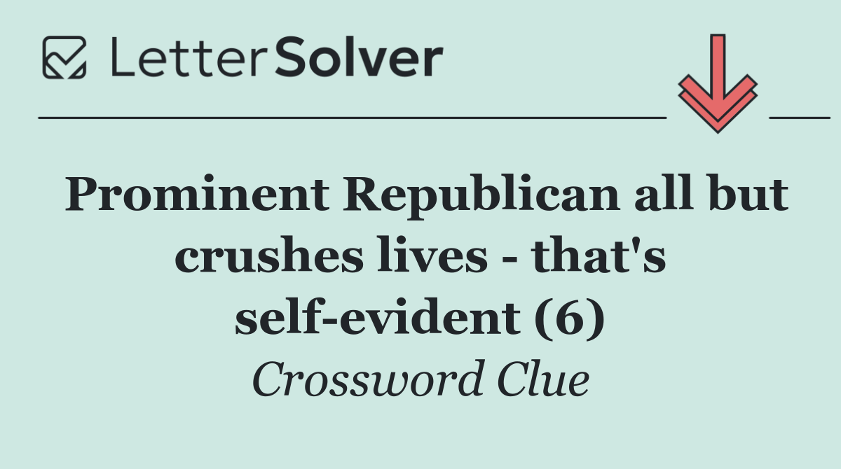 Prominent Republican all but crushes lives   that's self evident (6)