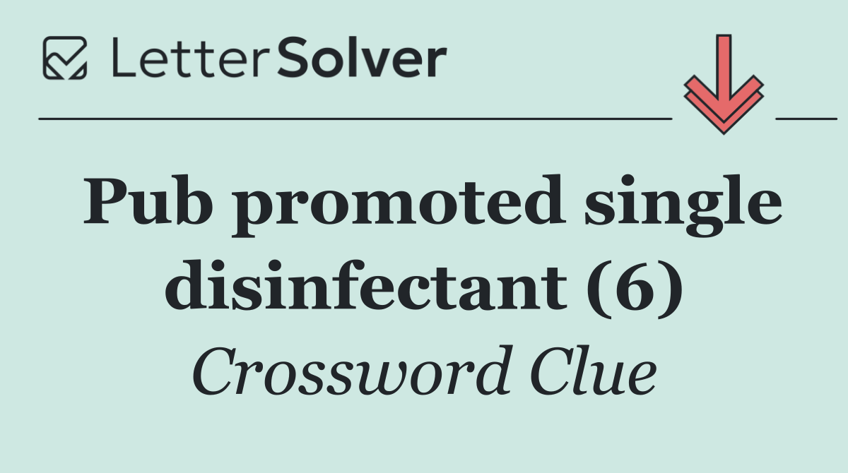 Pub promoted single disinfectant (6)