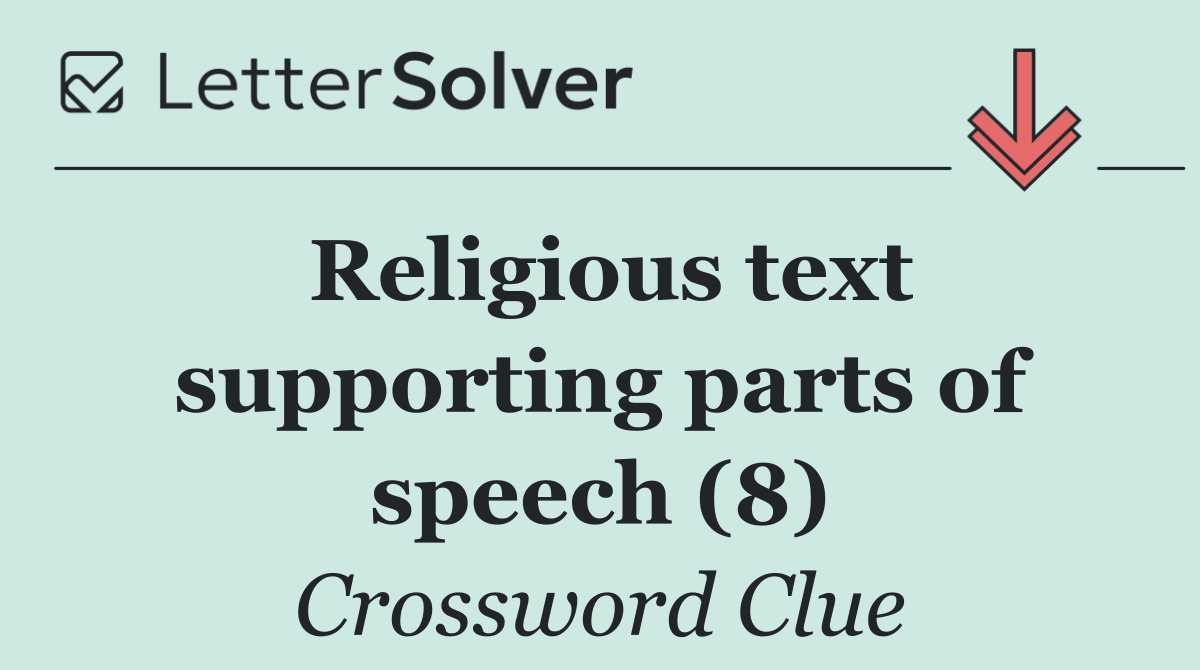 Religious text supporting parts of speech (8)