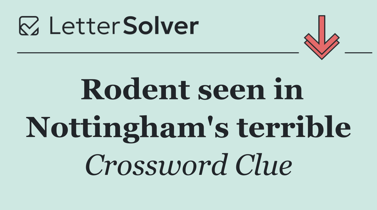 Rodent seen in Nottingham's terrible