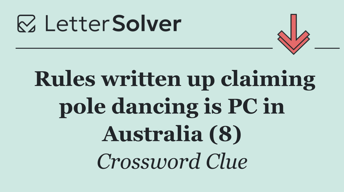 Rules written up claiming pole dancing is PC in Australia (8)