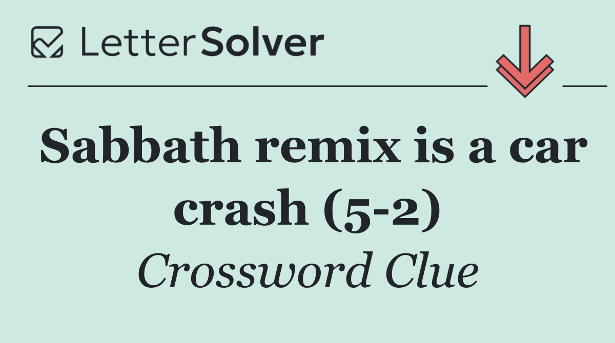 Sabbath remix is a car crash (5 2)