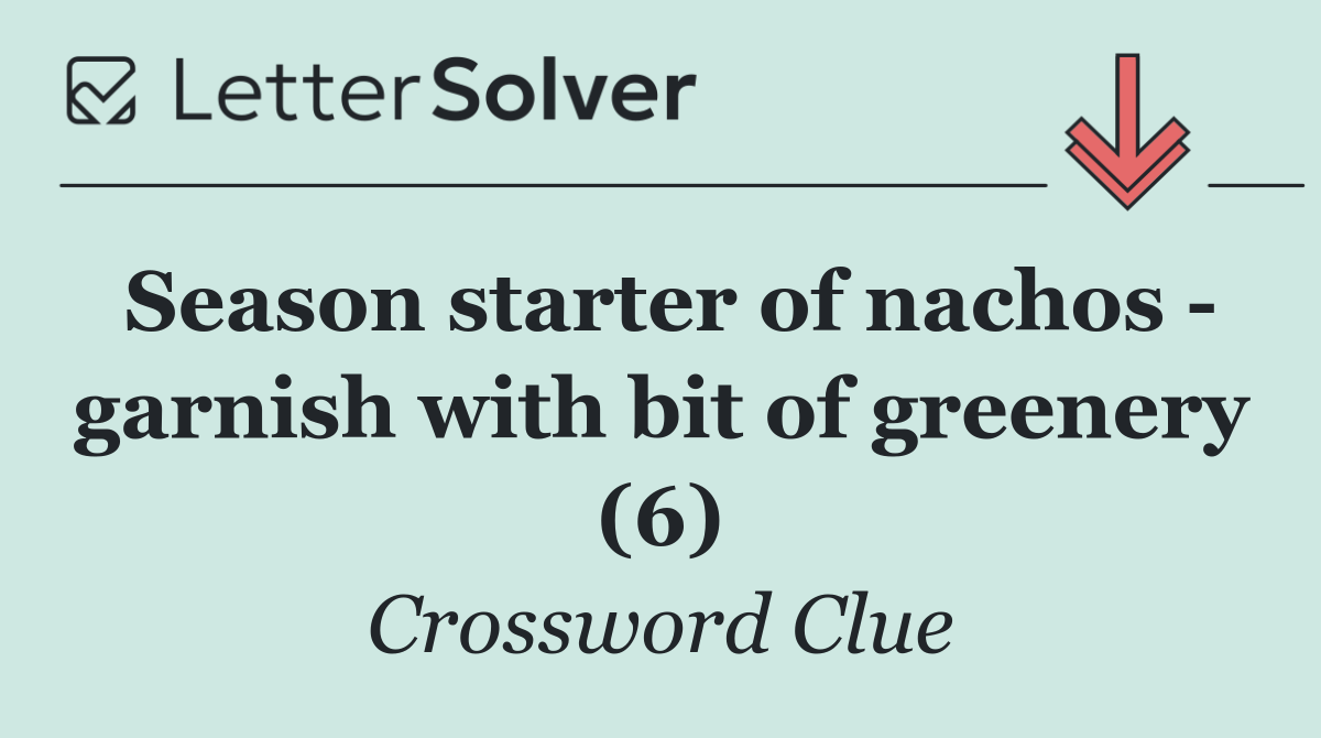 Season starter of nachos   garnish with bit of greenery (6)