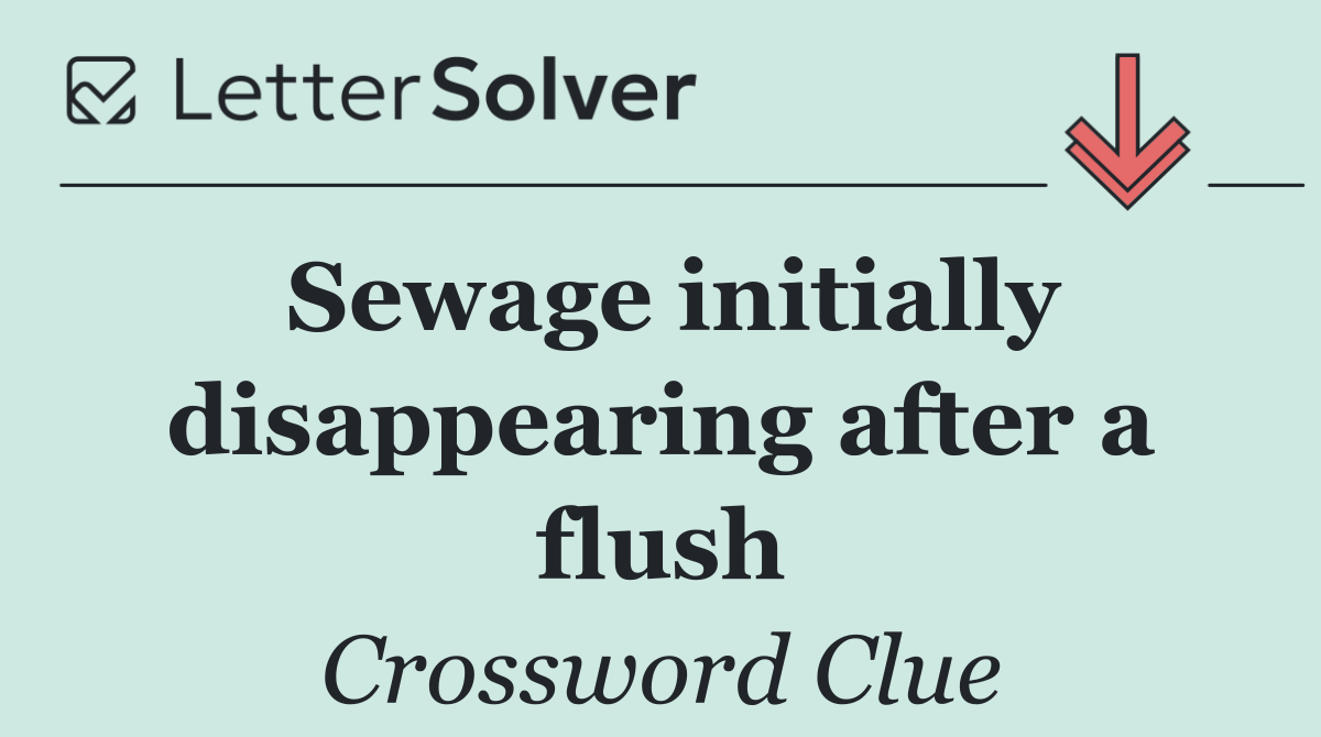Sewage initially disappearing after a flush
