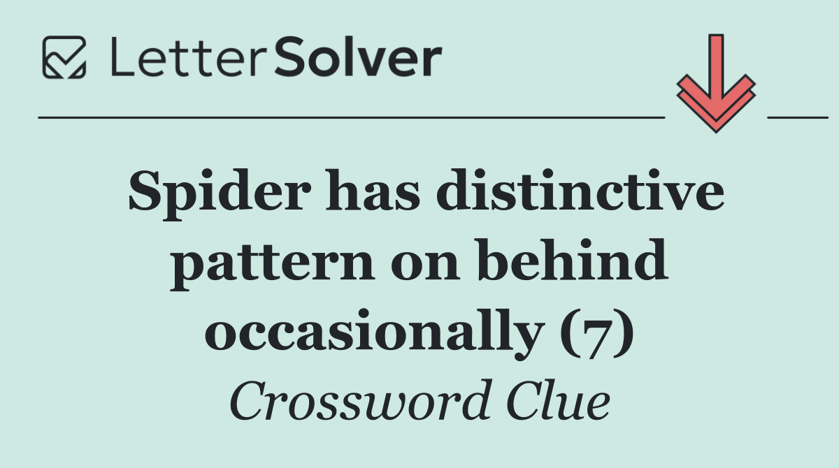 Spider has distinctive pattern on behind occasionally (7)