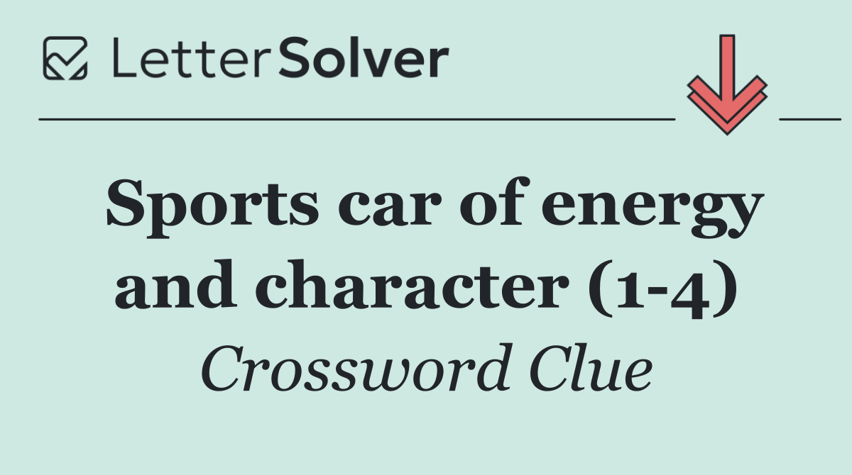 Sports car of energy and character (1 4)