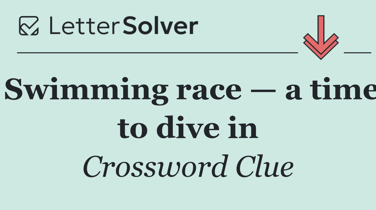 Swimming race — a time to dive in