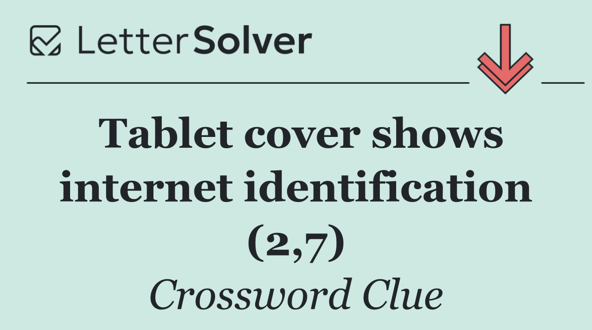 Tablet cover shows internet identification (2,7)